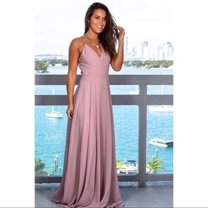 Mauve Maxi Dress w/ Embroidered Back